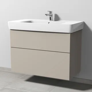 Sanipa 3way Waschtischunterbau zu Geberit Renova Plan Waschtisch mit 2 Auszügen, Kaschmir-Matt SP8801U
