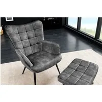 riess-ambiente Sessel SCANDINAVIA grau / schwarz (Einzelartikel, 1-St), Wohnzimmer · Samt · Metall · mit Armlehnen · Scandinavian Design