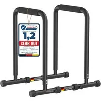 DH FitLife Liegestützgriffe Dip Barren Bars (Dip Station, Max. Belastung 500 KG, Kraftstation Fitnessgerät für Zuhause, Parallettes Calisthenics Training Equipment), Krafttraining 80-100 cm individuell verstellbar