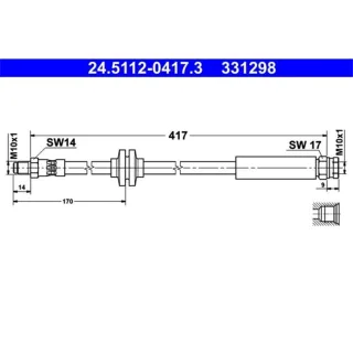 ATE Bremsschlauch hinten Citroen Fiat Peugeot 24.5112-0417.3