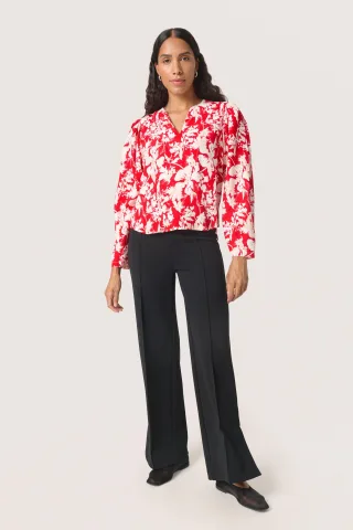 Langarm-Bluse Gerade Passform Salsa Flower Print floral