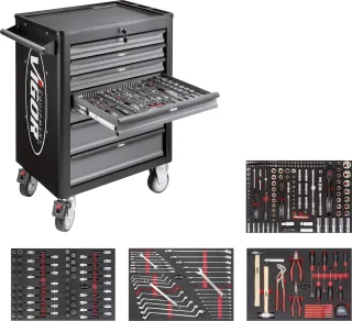 VIGOR Werkstattwagen Series L, mit Sortiment, V5055, Anzahl Werkzeuge: 317