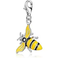 Materia Charm-Einhänger Biene / Honigbiene Emaille C17, 925 Sterling Silber, rhodiniert