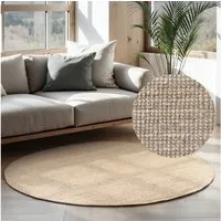 HANSE Home Teppich Jaipur Juteteppich, als Läufer und in Rund, rund, Höhe: 10 mm, 100% Naturfaser, Wohnzimmer, Esszimmer, Schlafzimmer, GRS