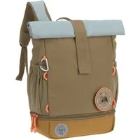 LÄSSIG Kinderrucksack Nature, Mini Rolltop Backpack, Olive, aus recycelten PET-Flaschen