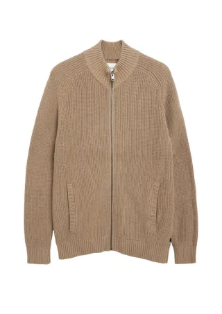 s.Oliver Red Label - Strickjacke mit Reißverschluss braun - Gr. - 3XL