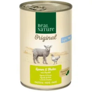 REAL NATURE Original Nassfutter Katze, Adult, Light Huhn und Lamm 24x400 g