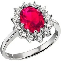 Firetti Fingerring Schmuck Geschenk Silber 925 Damenring Lady D Diana Royal, mit Zirkonia (synth), Glasstein