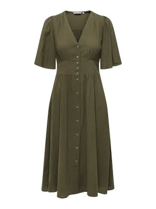 ONLY - ONLTIZANA 2/4 MIDI DRESS WVN NOOS Grape Leaf - Gr. - XS