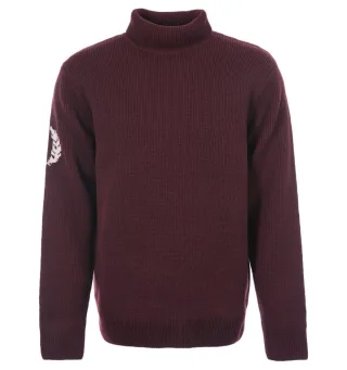 Pull col roulé Laurel Fred Perry Pour Homme en Bordeaux