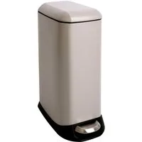 SVITA Mülleimer TS12, Treteimer, 12L, Softclose-Funktion, Stahl pulverbeschichtet, Taupe