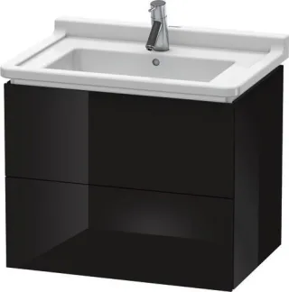 Duravit L-Cube Waschtischunterbau wandhängend Schwarz Hochglanz 670x469x558 mm - LC626404040 LC626404040