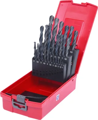 KS Tools HSS-R Spiralbohrer-Satz, Kunststoffkassette, 25-tlg, 1-13mm - 330.1623