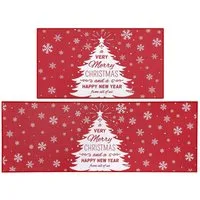 GarveeMore Teppich Frohe Weihnachten Küche Teppich Küche Fußmatten Set von 2
