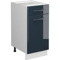 Vicco Unterschrank Fame-Line, Dunkelblau Hochglanz/Weiß, 40 cm ohne Arbeitsplatte (1-St)