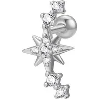 Hey Happiness Single-Ohrstecker Piercing Stern, Knorpel Helix Piercing Ohr, Ohrpiercing Silber 925 Damen Zirkonia, 18K Gold vergoldet