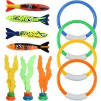 FELIXLEO Tauchset Unterwasser Tauchspielzeug Set 11 Teile, Tauchringe für Kinder 4-12J.