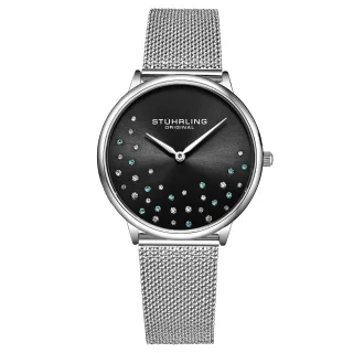 Silber und Schwarz Symphony Quartz 38mm