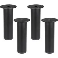 Prima-Online Möbelfuß Möbelfuß Metall Schwarz höhenverstellbar 120–180 mm Möbelbein Sofafuß, (4-St)