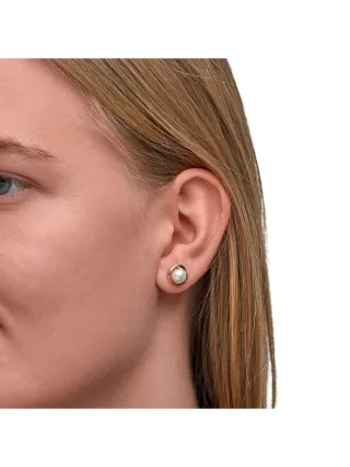 Zeeme Pearls Ohrringe Silber 925 rosé-vergoldet mit weißer Perle 6mm