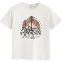 Next T-Shirt Gewaschenes Slimline Rundhals-T-Shirt mit Grafik (1-tlg)