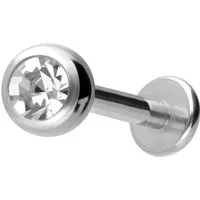 PIERCINGLINE Piercing-Set Titan Labret mit Innengewinde KRISTALL (Labrets, 1-tlg)