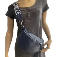 Taschen4life Umhängetasche moderne Bauchtasche Brusttasche Gürteltasche, CrossBody Bag, Bodybag Schultertasche, breiter Muster Stoffgurt/Umhängeband