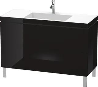 Duravit L-Cube c-bonded Set bodenstehend Schwarz Hochglanz 1200x480x698 mm - LC6939O4040 LC6939O4040