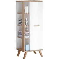 Saphir Midischrank Quickset Badschrank 50,5 cm breit, 1 Tür, seitliche Ablagen Badezimmer-Midischrank inkl. Türdämpfer, Griffe in Holz