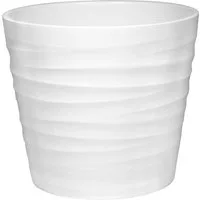 Dehner Blumentopf Wave, Ø 23 - 29 cm, Höhe 22 - 25 cm, rund, Indoor, Keramik