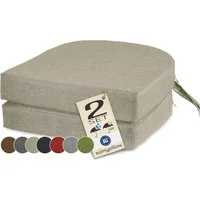 sunnypillow Stuhlkissen 2er Set Stuhlkissen 40 x 40 cm, zylindrische Form, "HAVANA", Ecru