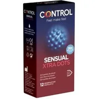CONTROL CONDOMS Kondome SENSUAL Xtra Dots Packung mit, 12 St., aufregende Kondome, intensive Gefühle, Kondome mit 264 Noppen für die Rundum-Stimulation