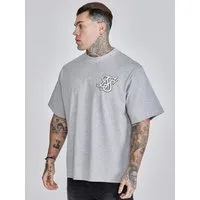 Siksilk T-Shirt SikSilk Herren Grau Marl Logo T-Shirt
