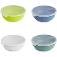 ROTHO Vorratsdose Tresa 4er Set Schüssel 0.35l mit Deckel, lebensmittelechter Kunststoff, Kunststoff, (Schüsselset, 4er-Set), Schüsseln aus recyceltem Kunststoff hergestellt