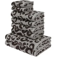 OTTO home Handtuch Set Anna Leopardenmuster, 8-tlg Handtuch-Set, 100% Baumwolle, Frottiervelours (Set, 8-St), Duschtücher, Handtücher und Gästetücher, weich, modern, Animal Print