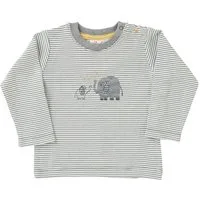 People Wear Organic Langarmshirt "Elefant", weiß geringelt/bedruckt, 100% Baumwolle (bio) Bio Baumwolle