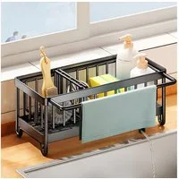 TUWENA Küchenorganizer-Set Spülbecken Organizer, Küchen Organizer mit Handtuchhalter