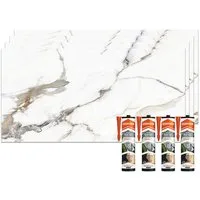 IZODEKOR 3D Wandpaneel IZODEKOR Wandverkleidung Marmoroptik 120x60cm Alternative zu Badfliese, Direkt auf Fliesen montierbar, fleckenabweisend