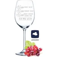GRAVURZEILE Rotweinglas Leonardo Weinglas mit Gravur - Wein redet nicht, Wein jammert nicht, Glas, graviertes Geschenk für Partner, Freunde & Familie