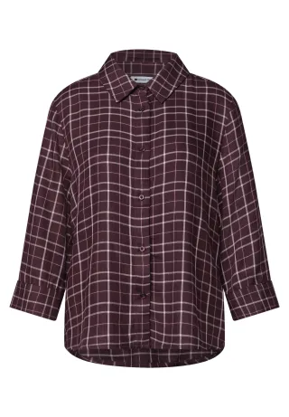 Street One - 3/4-Arm Hemdbluse mit Muster rustic rouge - Gr. - 36