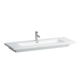 LAUFEN Living Square Waschtisch 8164360001041 130 x 48 cm, mit Überlauf, 1 Hahnloch, weiß