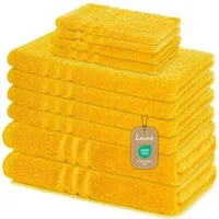 Lavea Handtuch Set Elena, Duschtücher, Handtücher, Gästetücher, Waschhandschuhe, 100% Baumwolle (Set, 10-St), Frottierserie, weich & saugstark, pflegeleicht, 500 g/m² Frottier