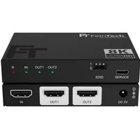 FeinTech HDMI-Splitter SP210 1 in 2 out, HDMI 2.1 4K 120Hz & 8K 60Hz Downscaler CEC-Pass