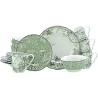 CreaTable Kombiservice Adelaide, Service 16-tlg. (16-tlg), 4 Personen, Porzellan, Nostalgischer Vintage Dekor, Elegante Form