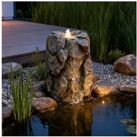 Arnusa Gartenbrunnen Quellstein Bachlauf Quelle mit LED Beleuchtung, 70 cm Breite, (OG-KQS001)