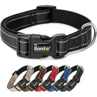 lionto Hunde-Halsband reflektierend, verstellbare Länge 20-30 cm XS schwarz, Nylon, Neopren, reflektierend & angenehm gepolstert