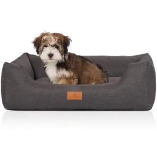 Knuffelwuff Hundebett Lotte aus Velours mit feinem Handwebcharakter