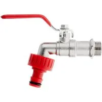 Garronda Absperrventil Set mit Schnellkupplung Anschluss Auslaufhahn für IBC Tank GD-0212, (Absperrventil), Hanh 1/2" auf 3/4",  1x Adapter mit Schnellkupplung