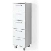 Vicco Midischrank Ilias, Weiß, 30 x 95 cm (1-St) Drehbar