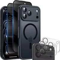 SmartUP Smartphone-Hülle + 2X Schutzglas für iPhone 17 Pro Max Magsafe Privacy Blickschutz 9H 6,9 Zoll, Rundumschutz